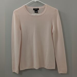 Lord & Taylor 100% Cashmere Crewneck Sweater | Soft Blush Pink | Size Small